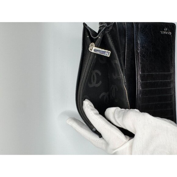 Chanel Black Quilted Leather CC Logo Wallet With Card Slots COA‎ - Picture 13 of 16